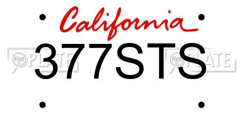 377STS California License Plate