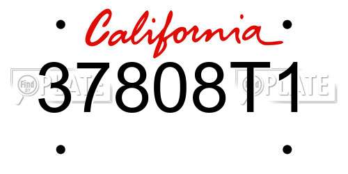 37808T1 California License Plate