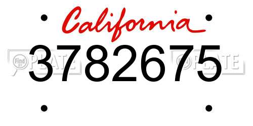 3782675 California License Plate