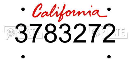 3783272 California License Plate