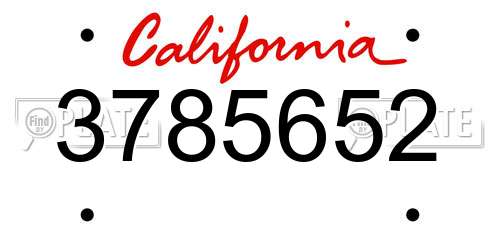 3785652 California License Plate