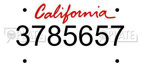 3785657 California License Plate