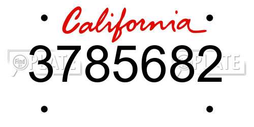 3785682 California License Plate