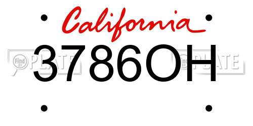 3786OH California License Plate