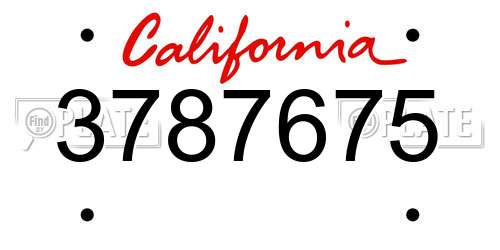 3787675 California License Plate