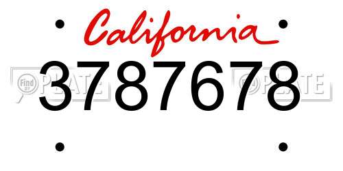 3787678 California License Plate