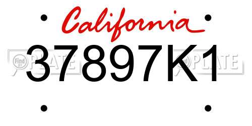 37897K1 California License Plate