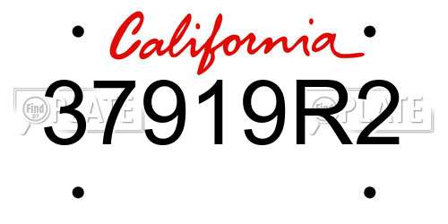 37919R2 California License Plate