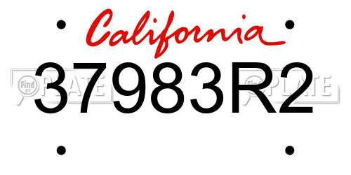 37983R2 California License Plate