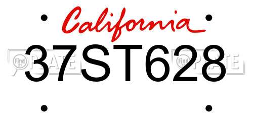 37ST628 California License Plate