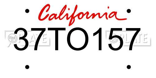 37TO157 California License Plate