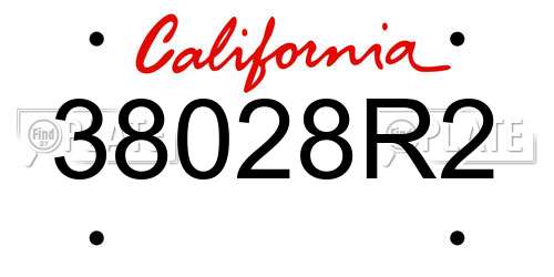 38028R2 California License Plate