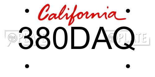 380DAQ California License Plate
