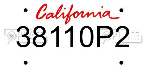 38110P2 California License Plate