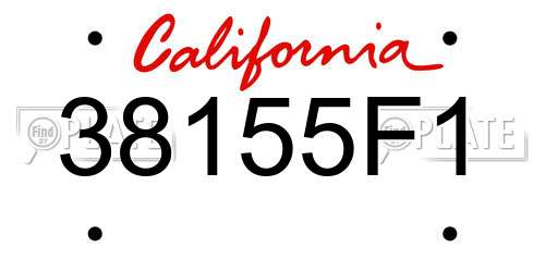 38155F1 California License Plate