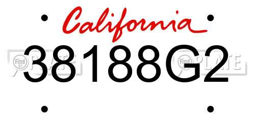 38188G2 California License Plate