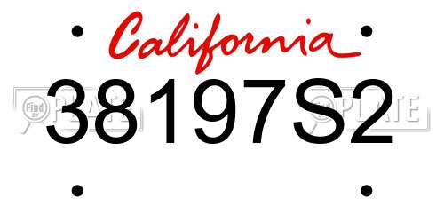 38197S2 California License Plate