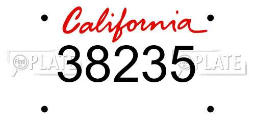 38235 California License Plate