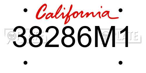 38286M1 California License Plate