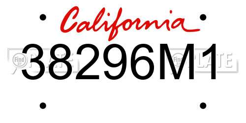 38296M1 California License Plate