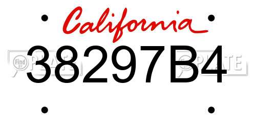38297B4 California License Plate