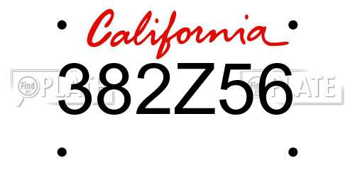 382Z56 California License Plate