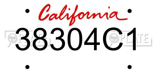 38304C1 California License Plate