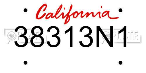 38313N1 California License Plate