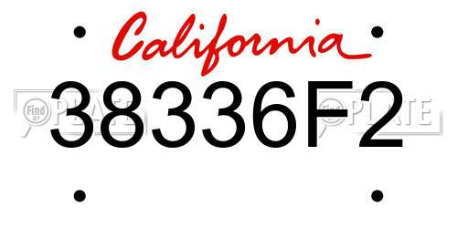 38336F2 California License Plate
