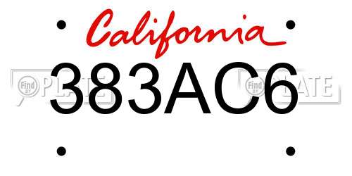 383AC6 California License Plate