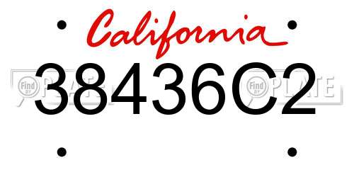 38436C2 California License Plate
