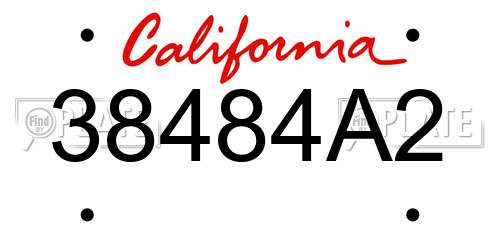 38484A2 California License Plate