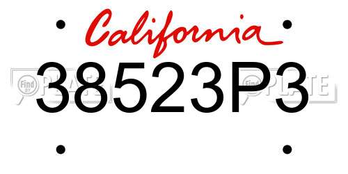 38523P3 California License Plate
