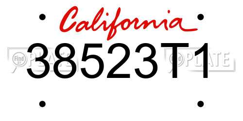 38523T1 California License Plate