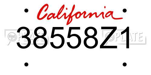 38558Z1 California License Plate