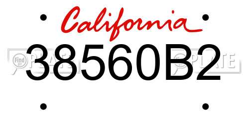 38560B2 California License Plate