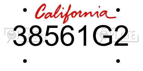 38561G2 California License Plate