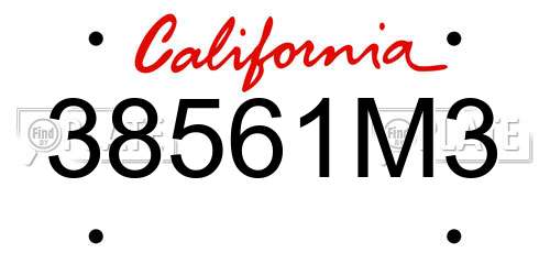 38561M3 California License Plate