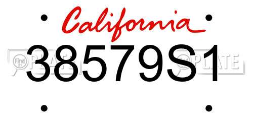 38579S1 California License Plate