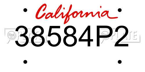 38584P2 California License Plate
