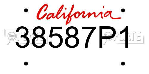 38587P1 California License Plate