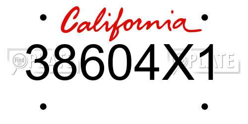 38604X1 California License Plate