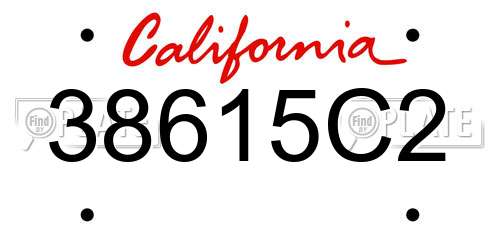 38615C2 California License Plate