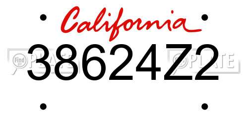 38624Z2 California License Plate