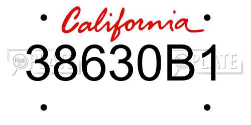 38630B1 California License Plate