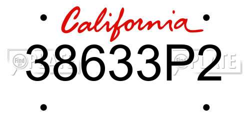 38633P2 California License Plate