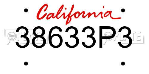 38633P3 California License Plate