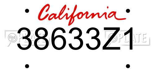 38633Z1 California License Plate