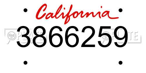 3866259 California License Plate