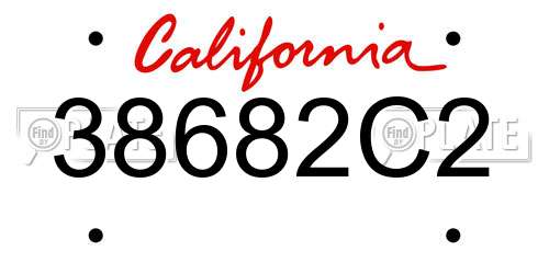 38682C2 California License Plate